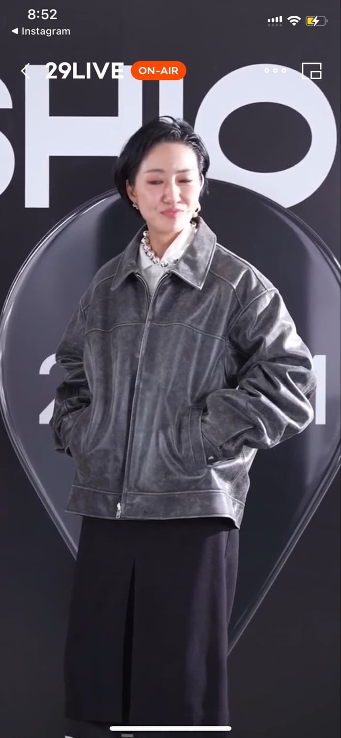 글로니 페이드 레더자켓 레귤러 블랙 상품이미지10