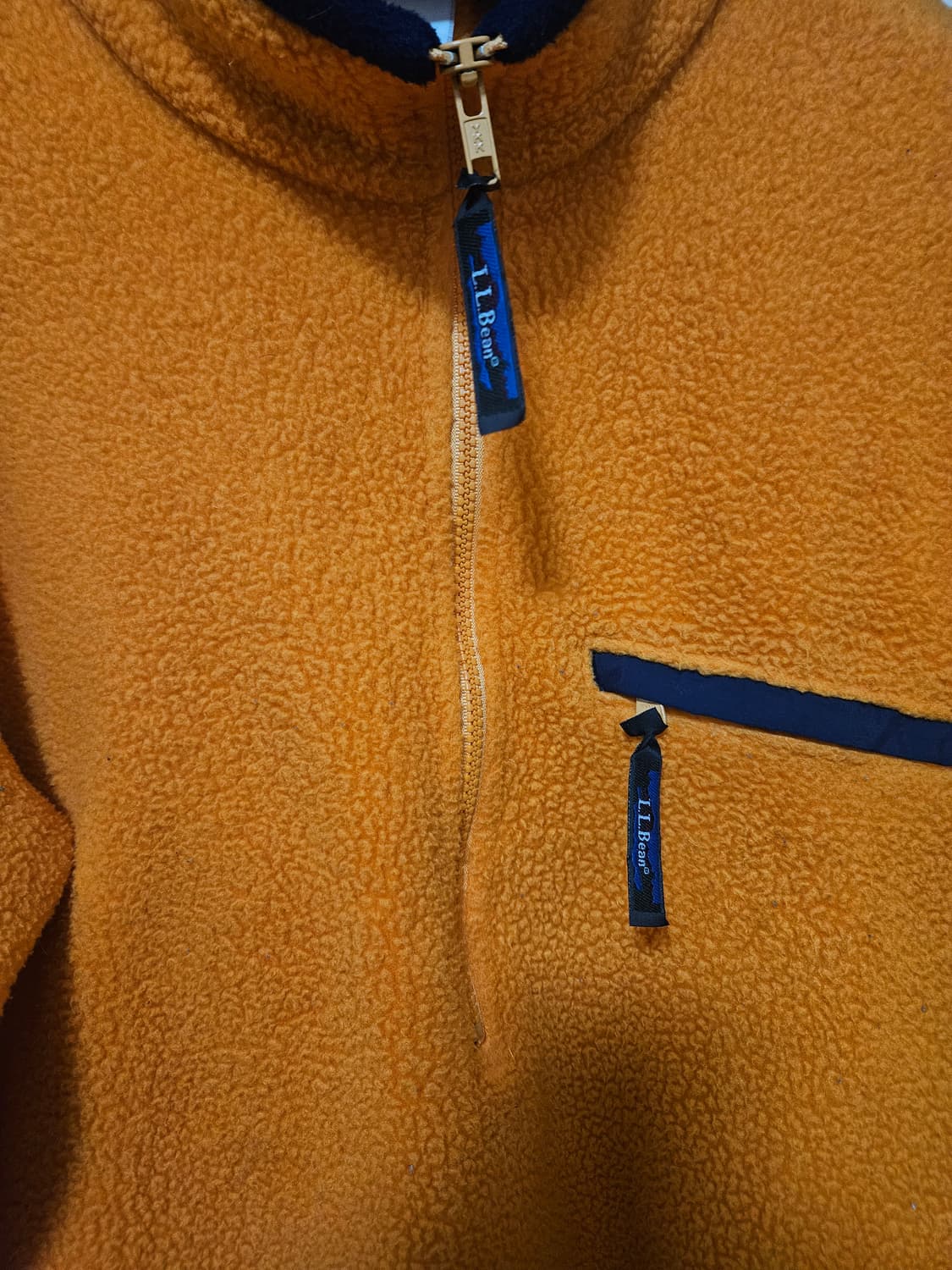 80-90s LL bean 엘엘빈 쿼터집 딥파일 플리스 l-xl 오렌지 상품이미지5