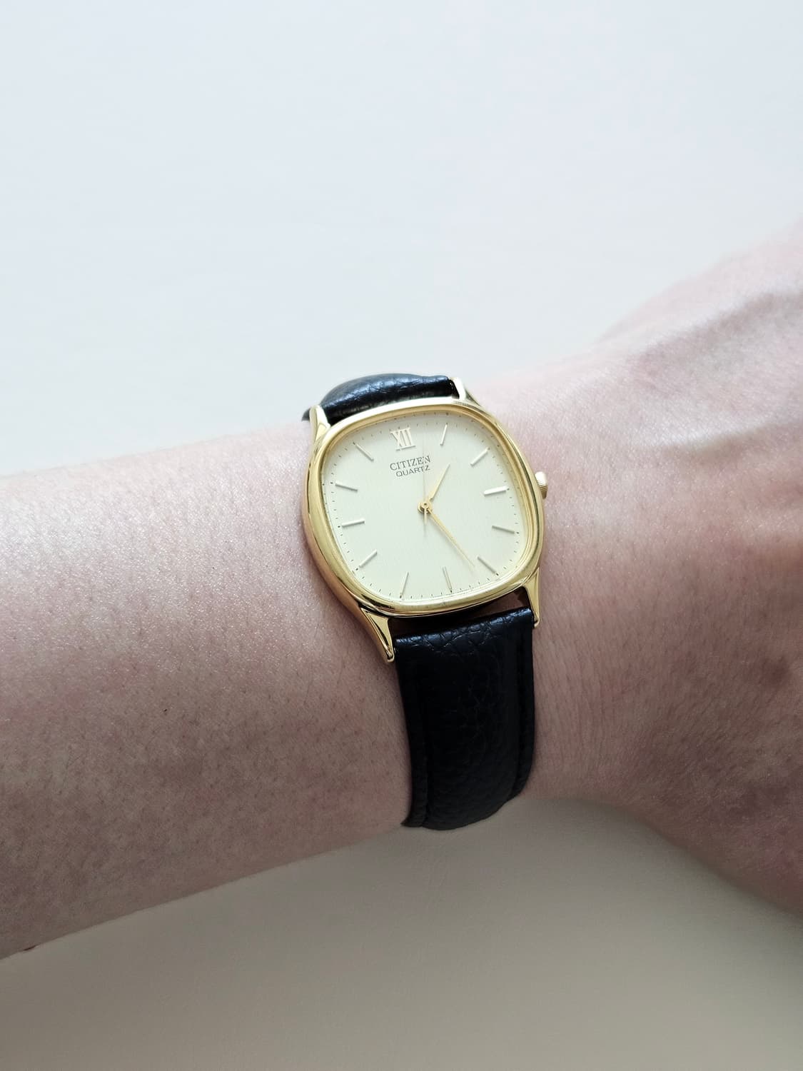 빈티지 시티즌 쿼츠 금장 가죽 시계 상품이미지2