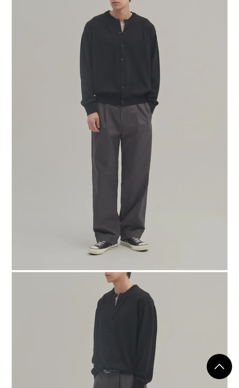 인더로우 울 실크 가디건 2사이즈 블랙 새제품급 상품이미지4