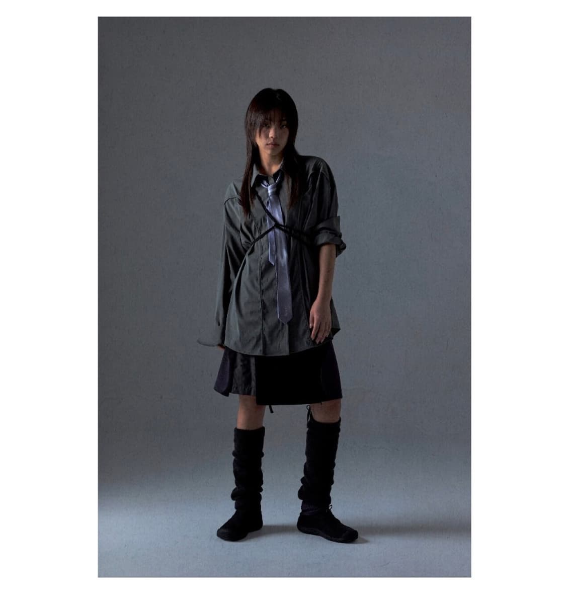 (새상품) 오호스 체스트 홀 나일론 셔츠 2 그레이 상품이미지1