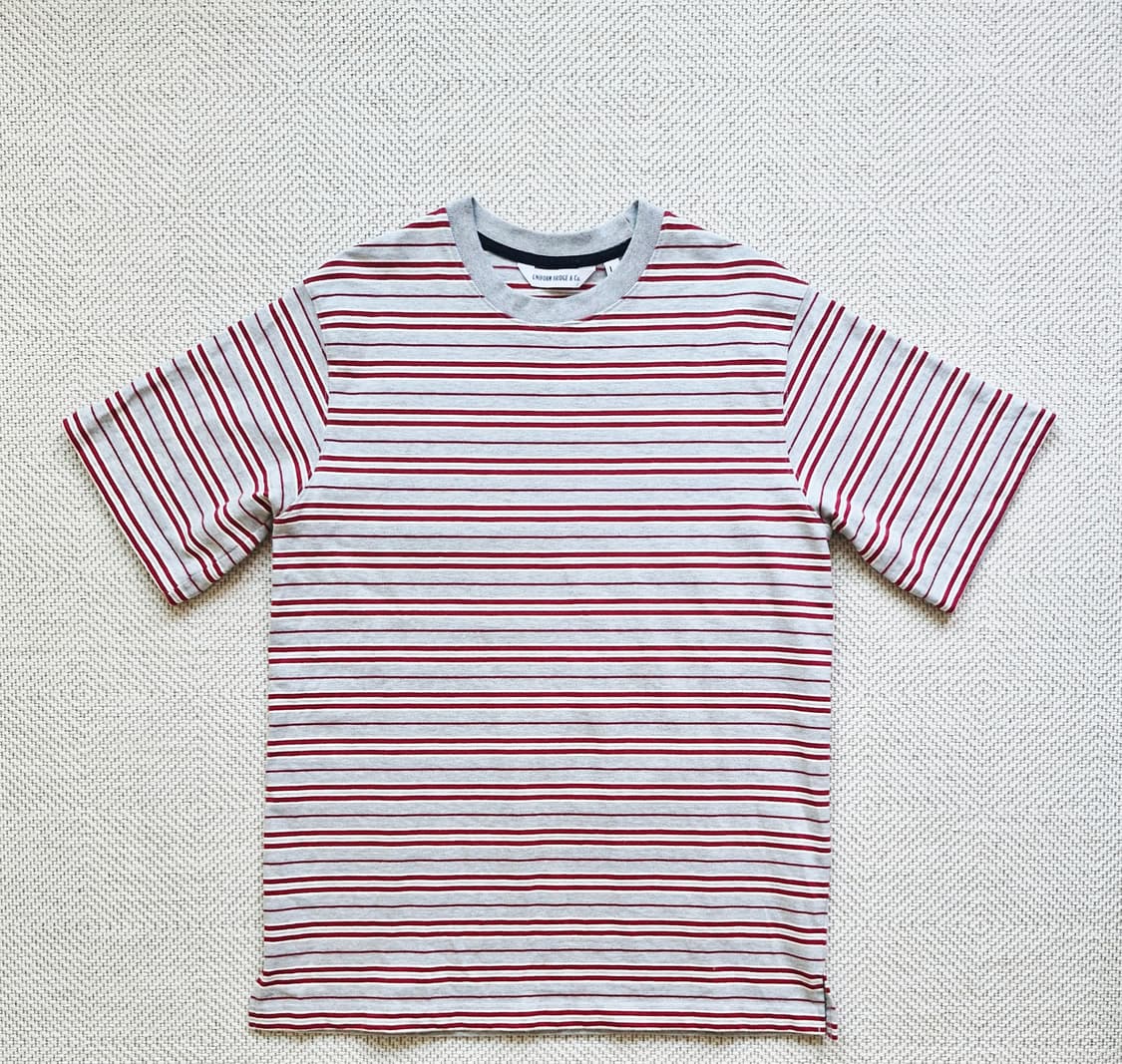 유니폼브릿지 헤비코튼 크루넥 스트라이프 반팔티 L  상품이미지2