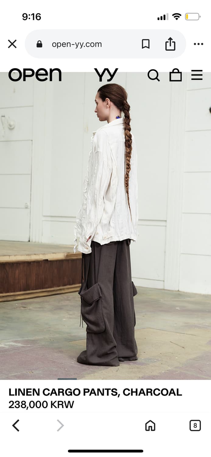 오픈와이와이 open yy 카고 팬츠 챠콜 cargo 상품이미지2