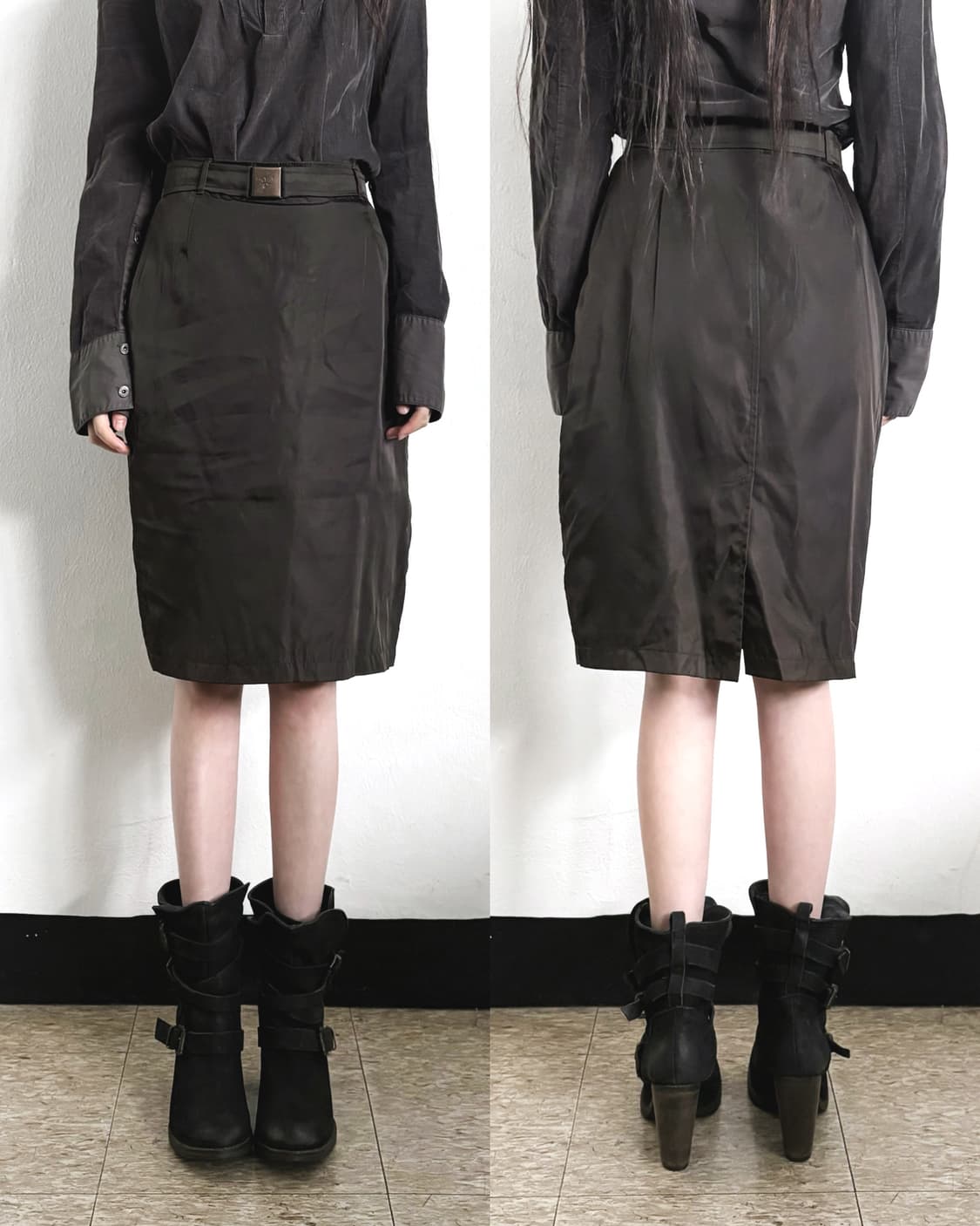 프라다 프론트버클 나일론 스커트 상품이미지1