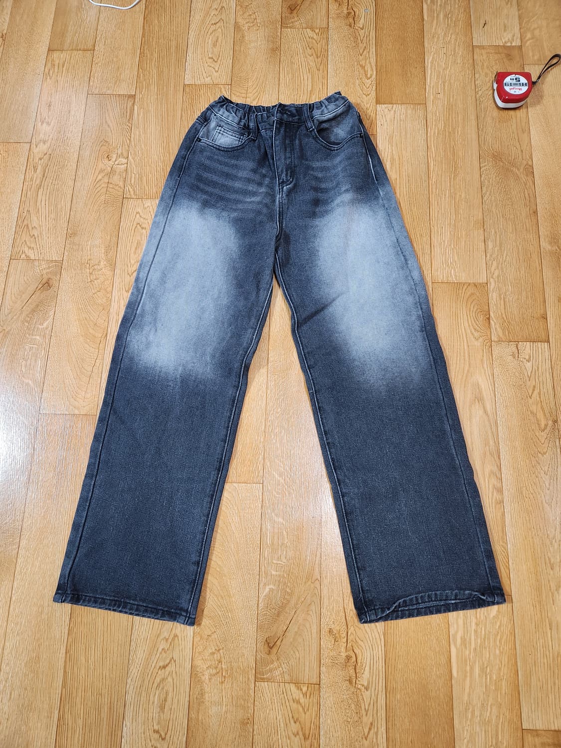 워싱 데님 와이드 팬츠 S 상품이미지1