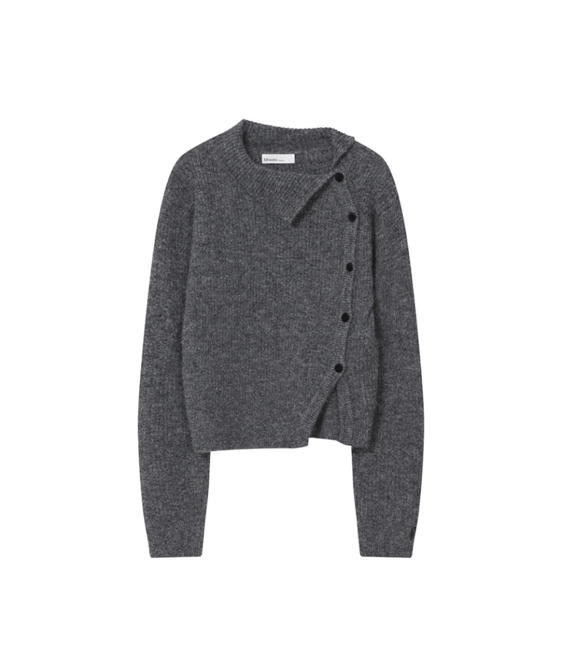미세키서울 품절템 side button knit grey 니트 시크모던 상품이미지2
