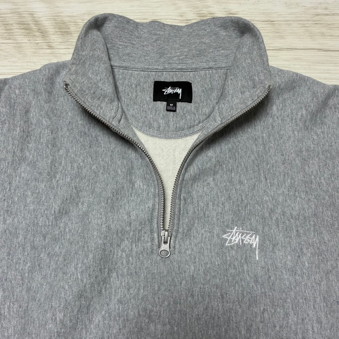 m 스투시 반집업 하프집 맨투맨 그레이 상품이미지3