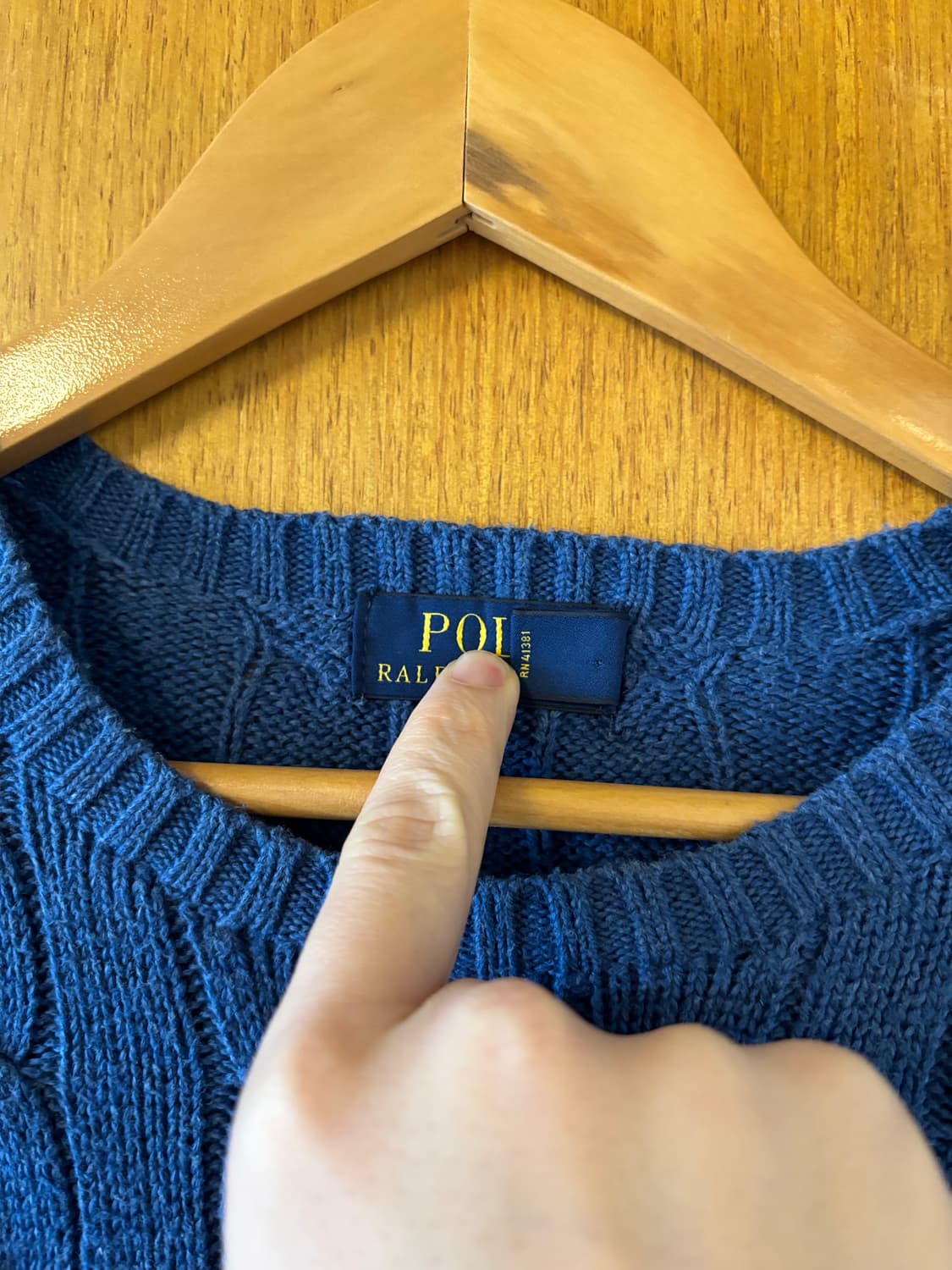 폴로 랄프로렌 케이블 니트 블루 상품이미지4
