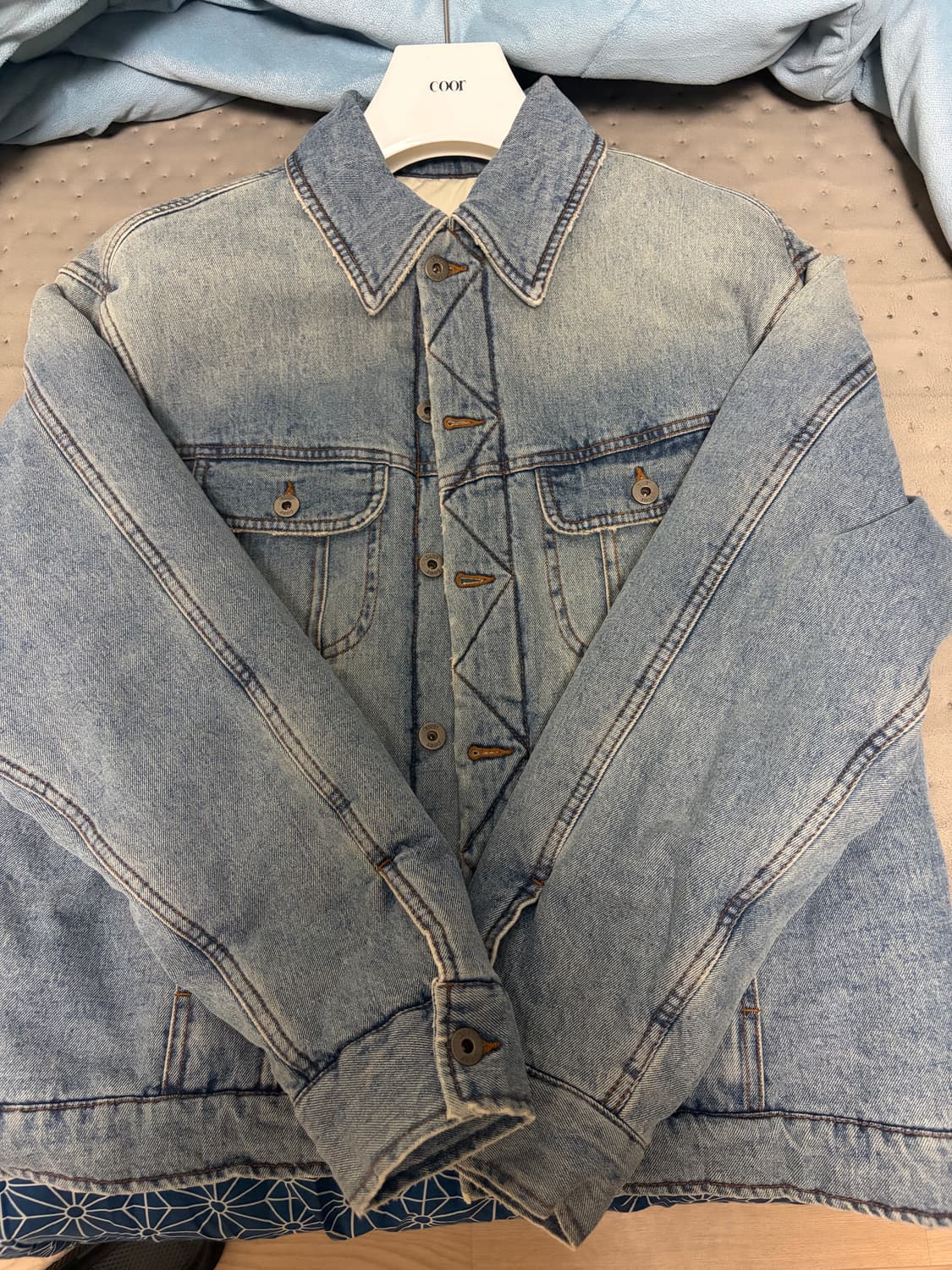 쿠어 머드 다잉 패디드 데님 자켓 (워시드 인디고) L 상품이미지2