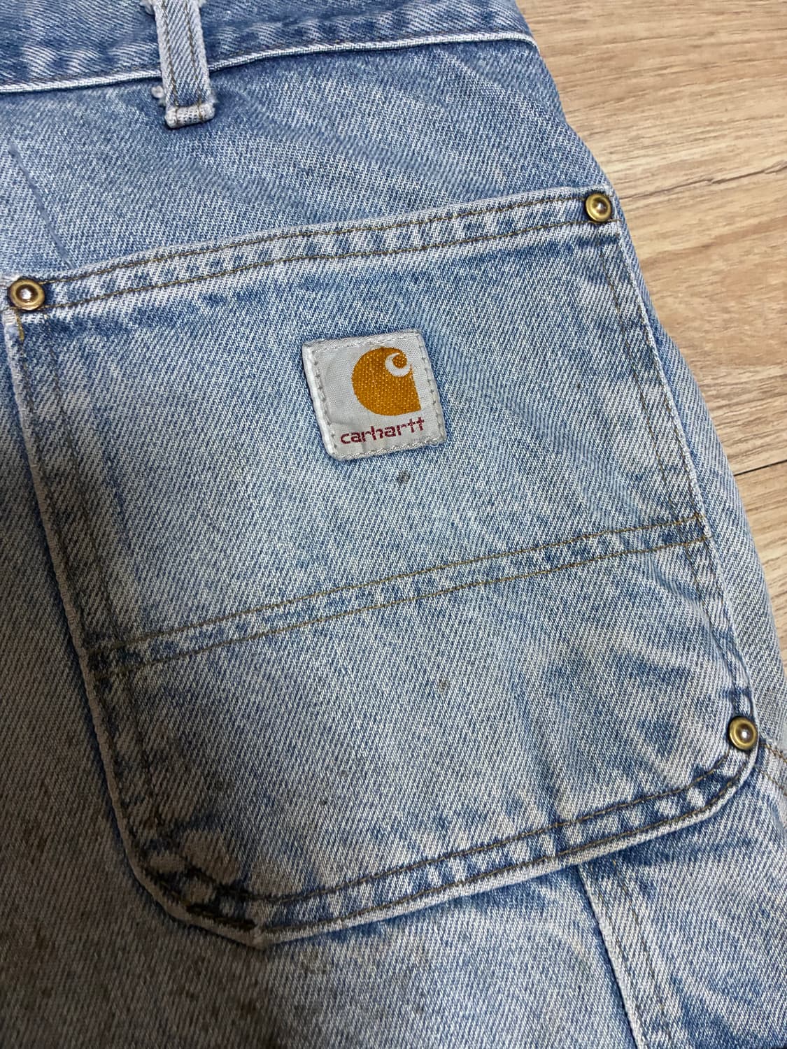 OG 칼하트 데님 빈티지 더블니 팬츠 상품이미지3