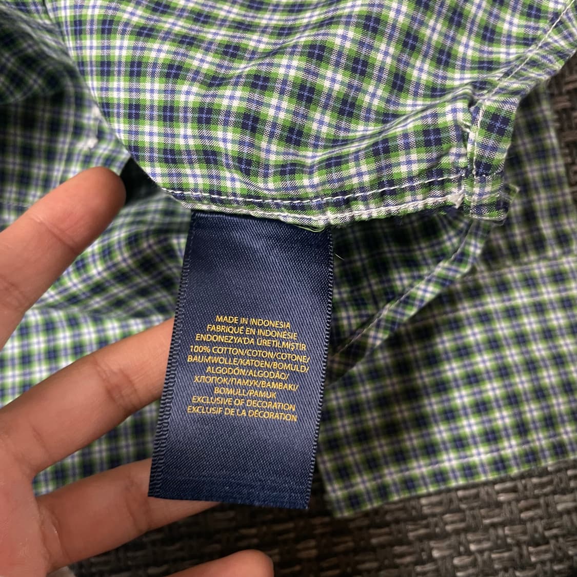 폴로랄프로렌 그린 마이크로 체크 긴팔 셔츠 L 상품이미지6