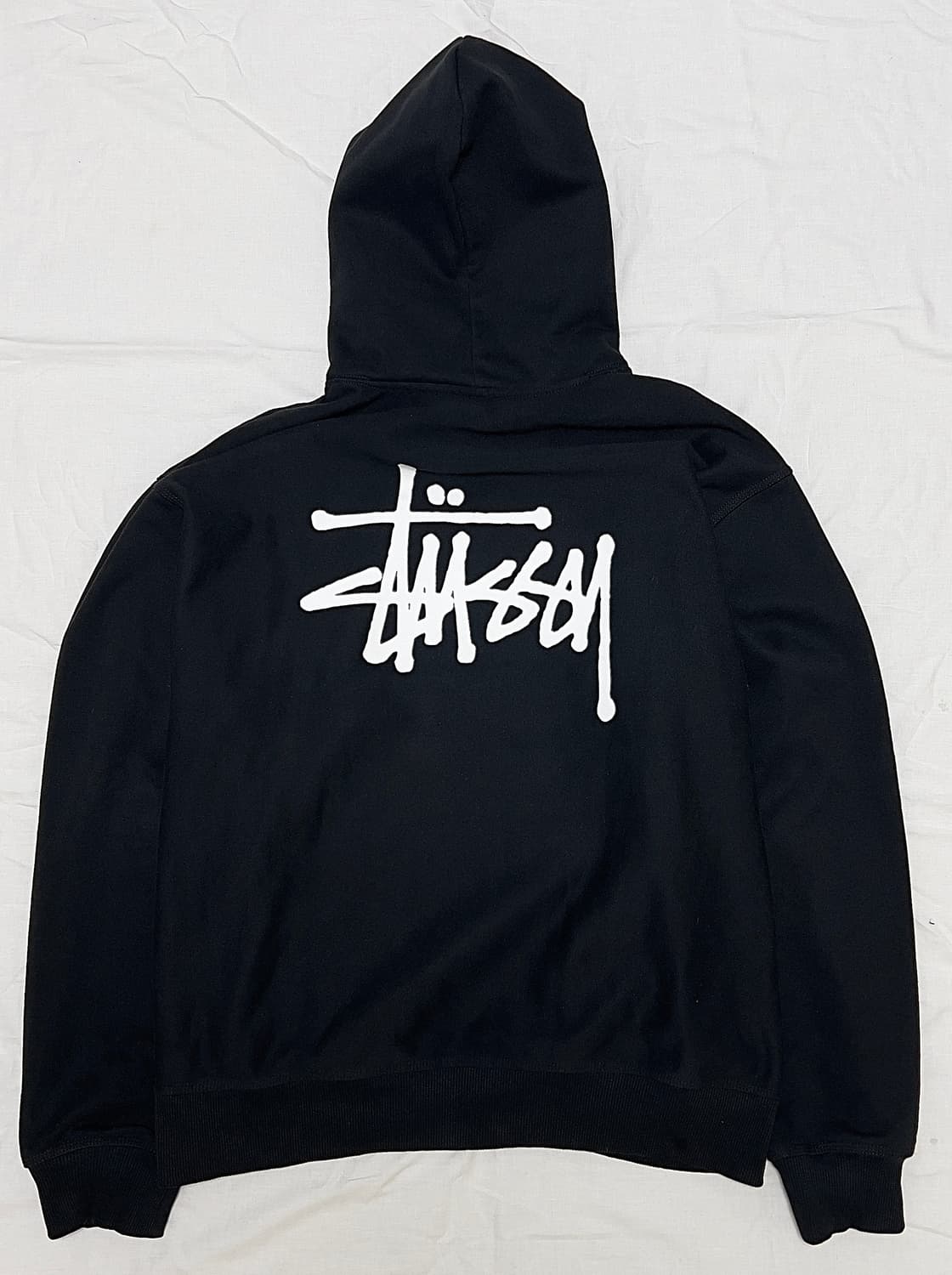 (1회착 크림 구매 우체국 택포가격) 스투시 베이직 후드 블랙  XL 상품이미지3