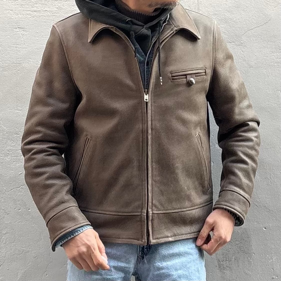 모터사이클 소가죽 자켓 상품이미지10