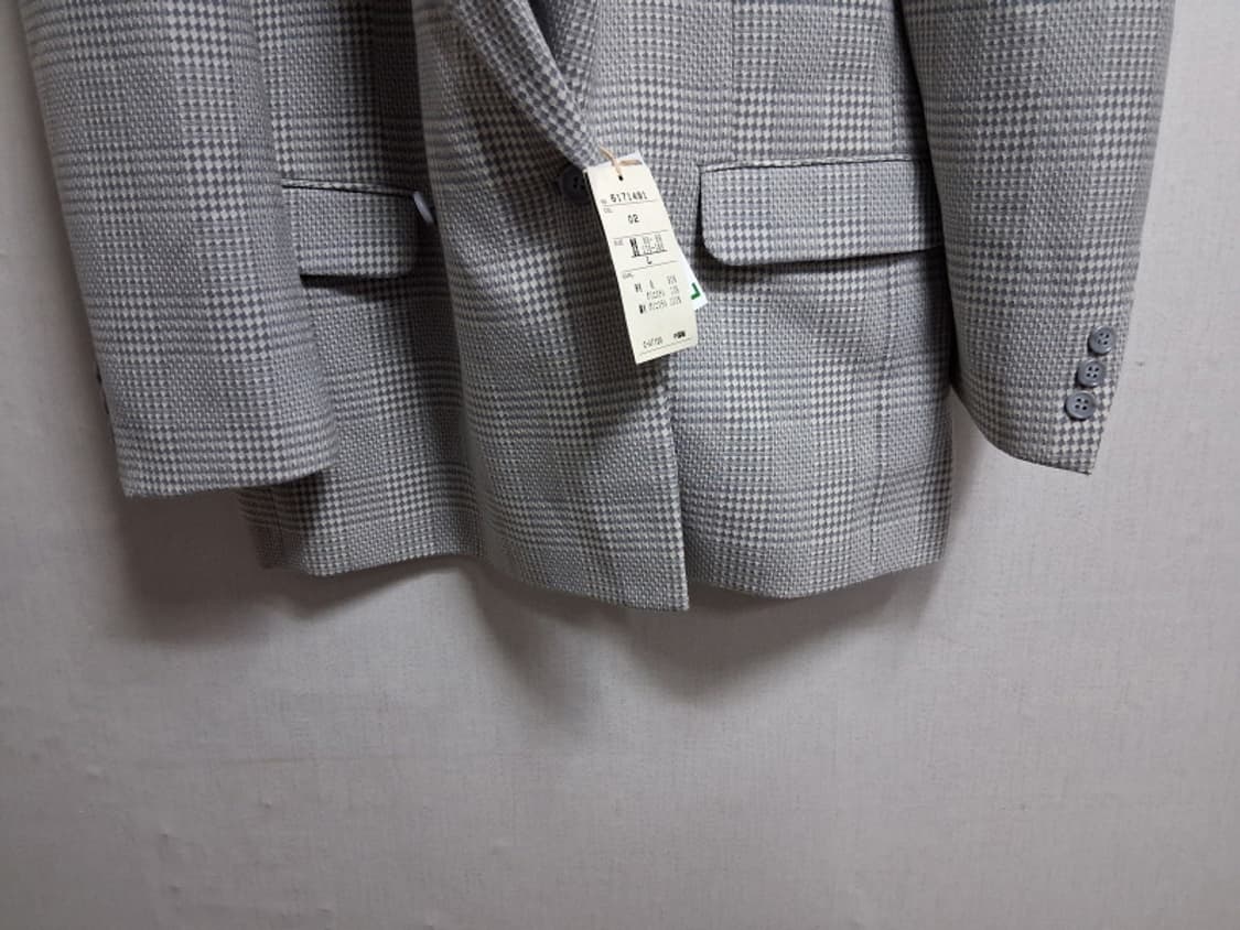 일본빈티지 AVENUEFOCH 남성 100%울 춘추 그레이체크 더블쟈켓1 상품이미지6