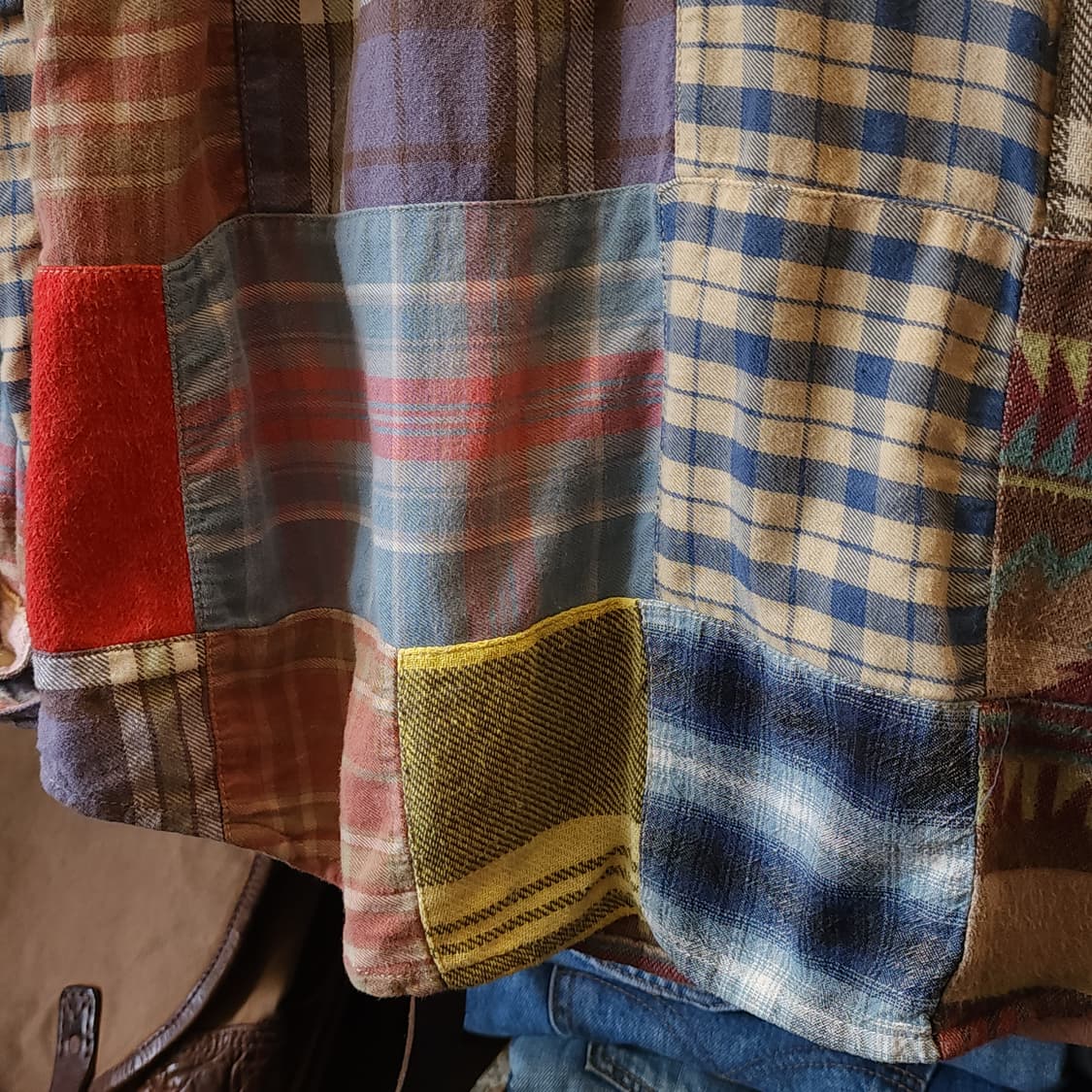 폴로 데님앤서플라이 패치워크 투포켓 체크셔츠 M 상품이미지9