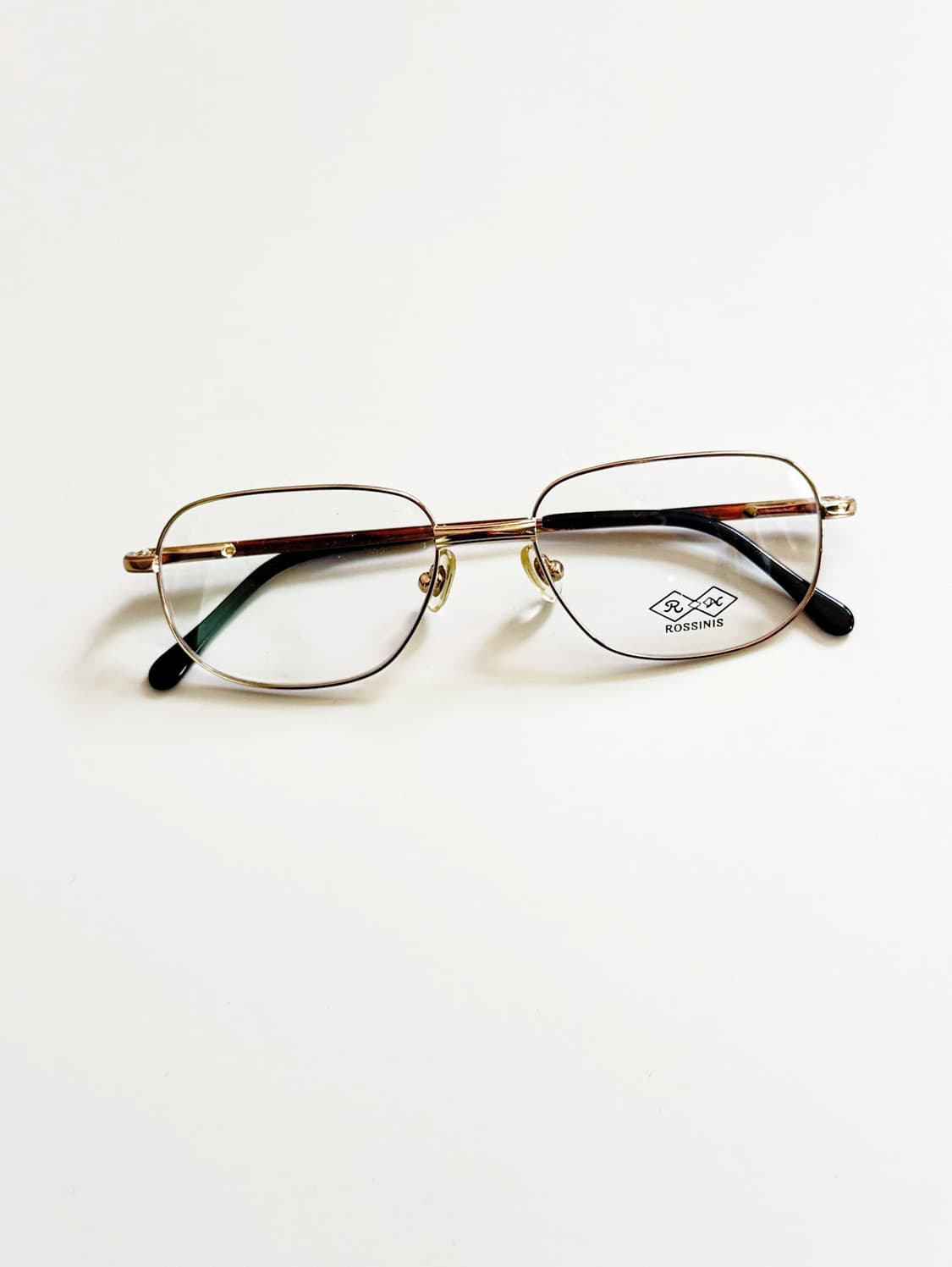 90s ROSSINIS 골드 슬림 스퀘어 메탈 빈티지 안경 상품이미지2