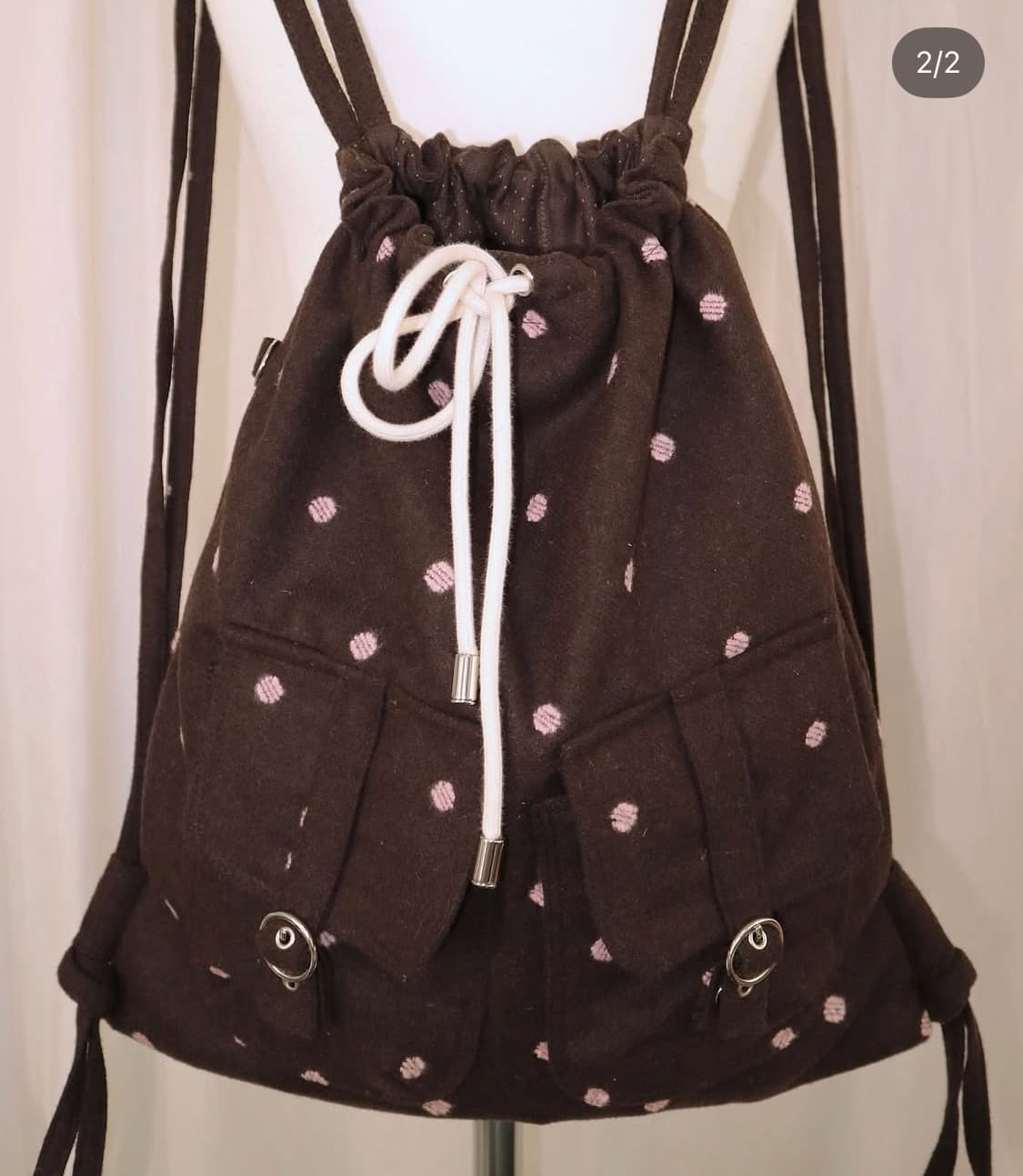 모리걸 투포켓 스트링백 백팩 짐색 모리룩 상품이미지1