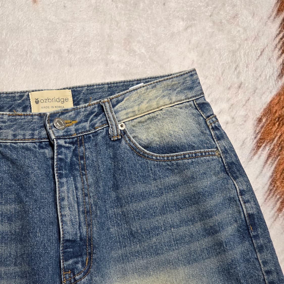 빈티지 샌드워싱 중청 와이드 팬츠 상품이미지2