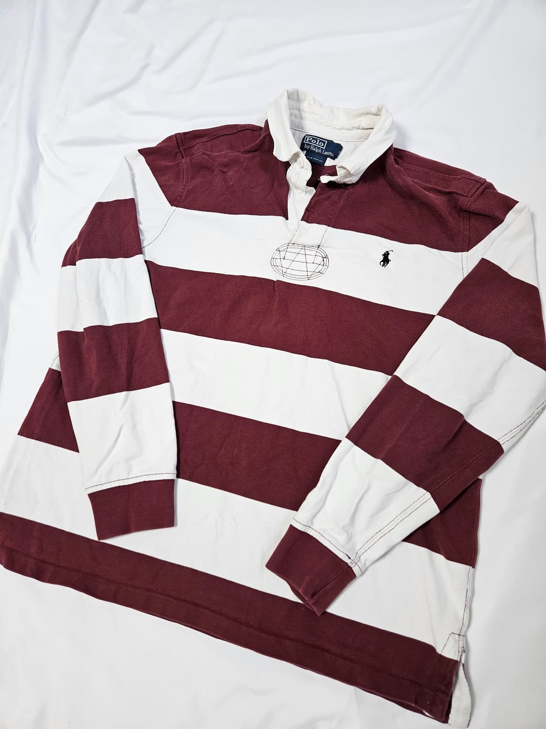 00s 미국 빈티지 폴로랄프로렌 스트라이프 럭비티 커스텀핏 XL 상품이미지1