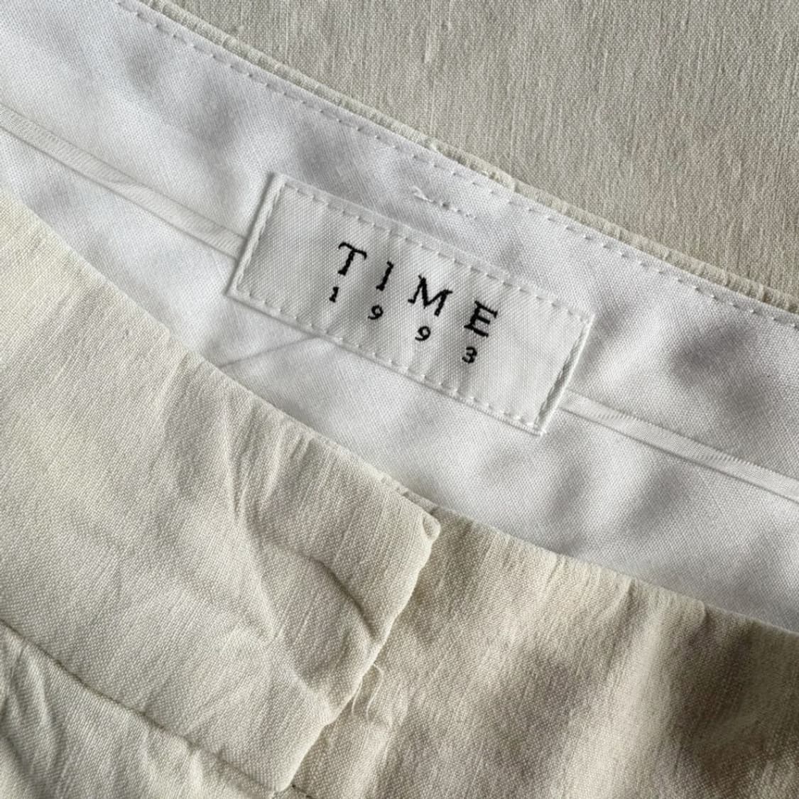 타임 TIME 린넨 블렌드 핀턱 슬랙스 상품이미지2