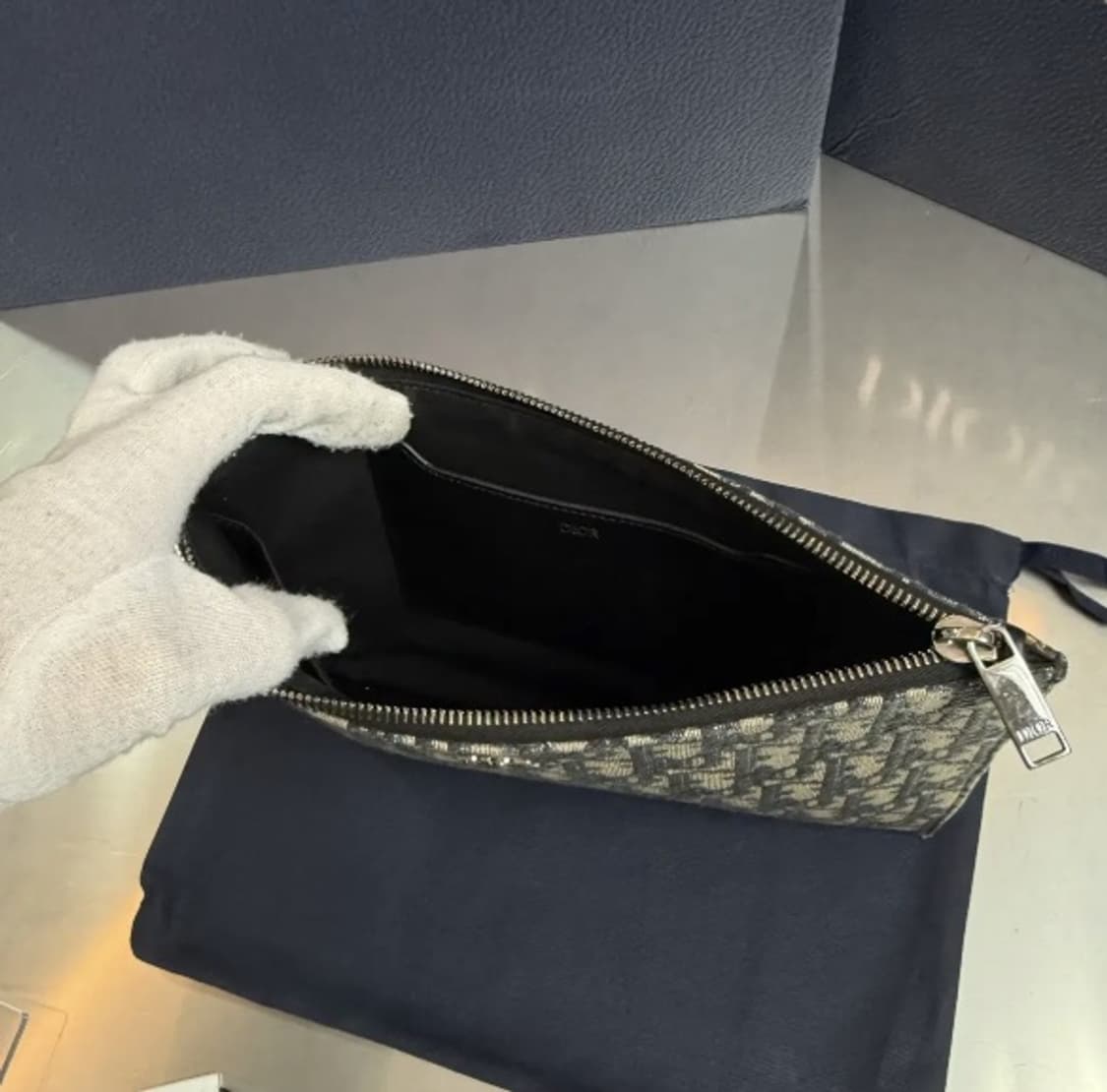 [정품] 디올 오블리크 자카드 베이지 클러치 풀구성품 상품이미지4