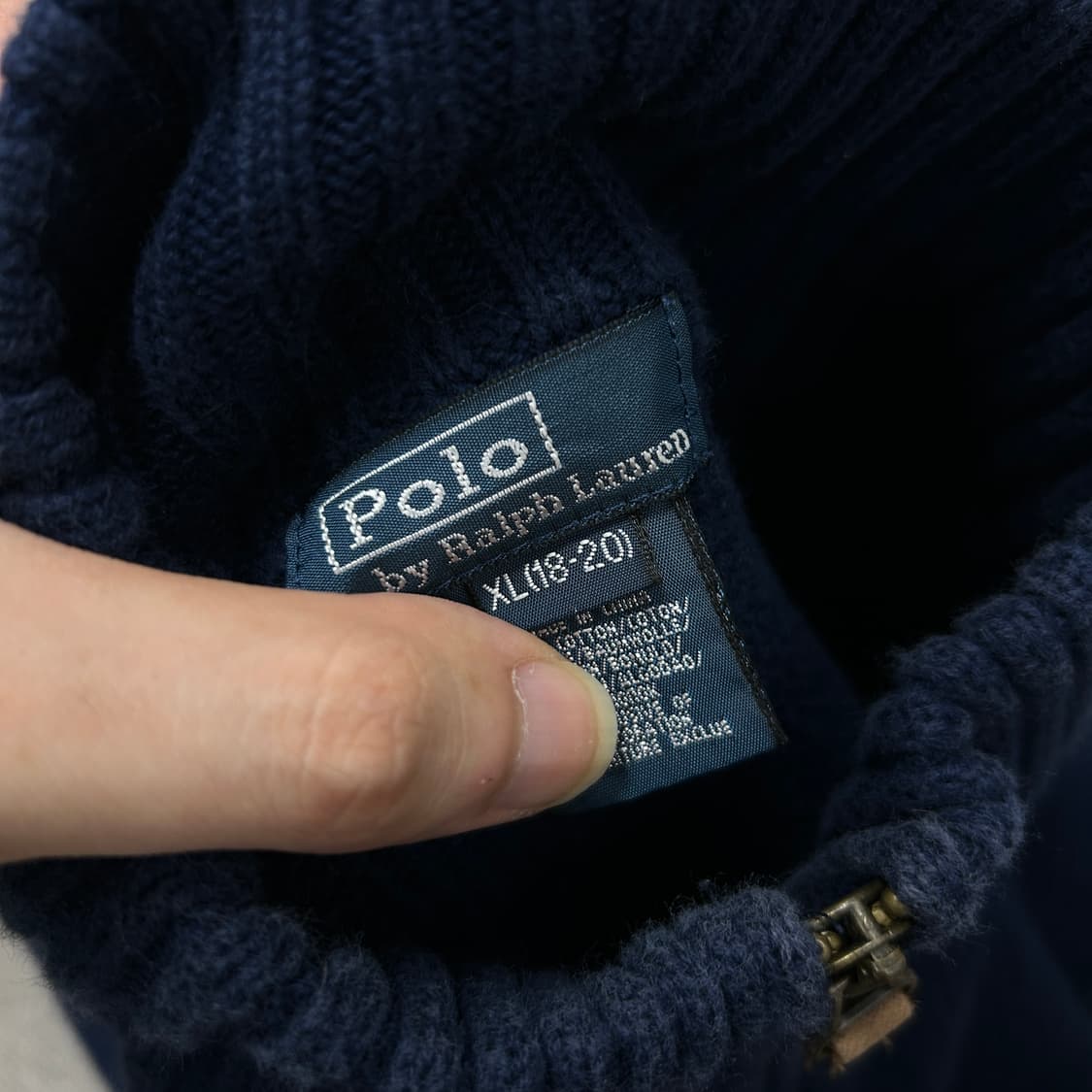 폴로 네이비 스몰포니 니트집업(XL(18-20)) 상품이미지2