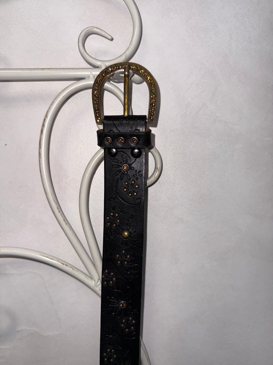 Black oriental flower stud cubic belt 상품이미지4
