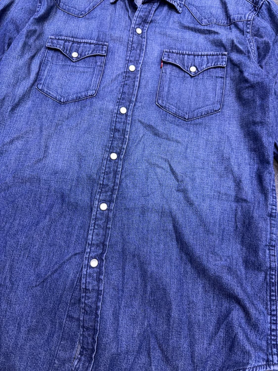 리바이스 빈티지 워싱 웨스턴셔츠 청남방 데님셔츠 인디고 M 상품이미지6