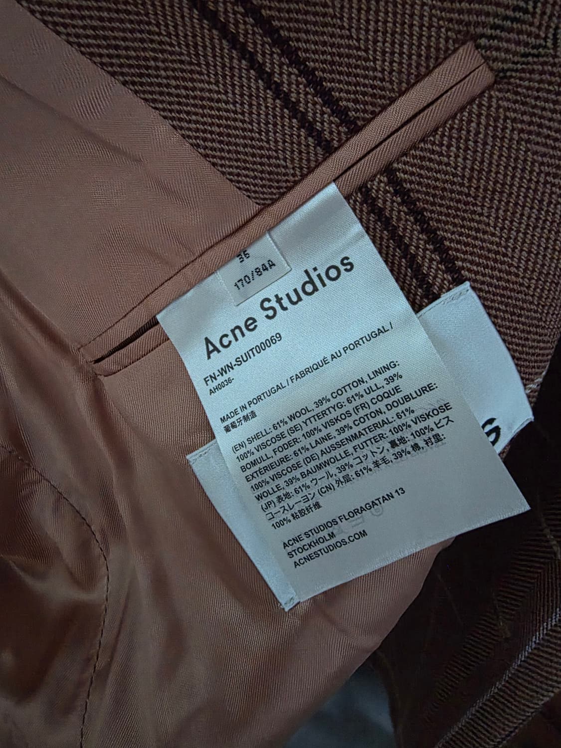 아크네스튜디오  타탄 블레이져 브라운 체크 더블 브레스트 자켓 상품이미지4