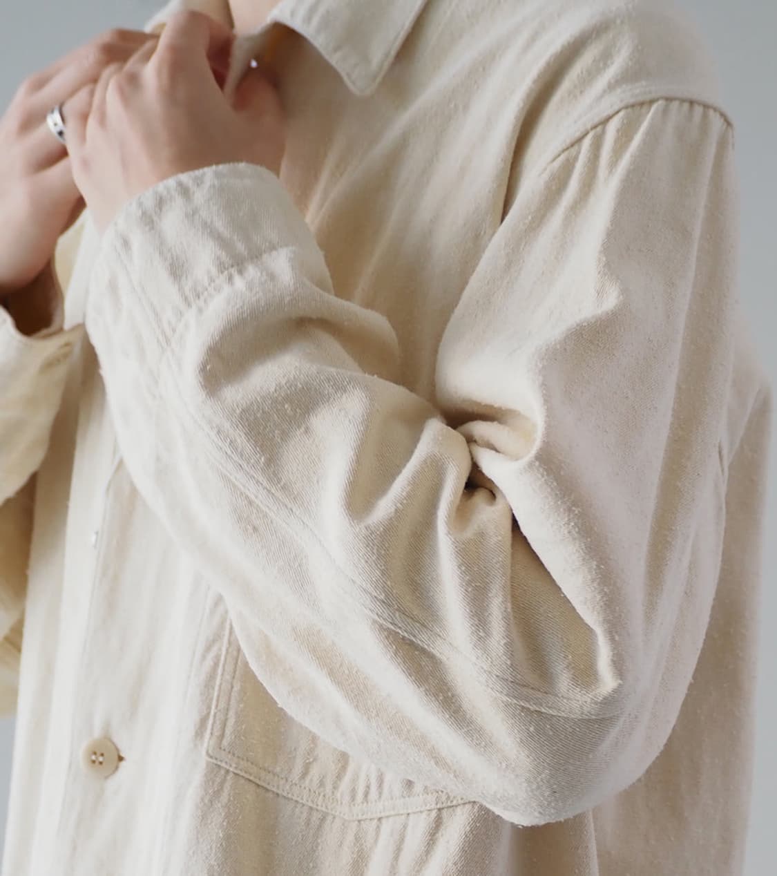 [3] 코모리 24ss 실크냅 1938 자켓 에크루 상품이미지10