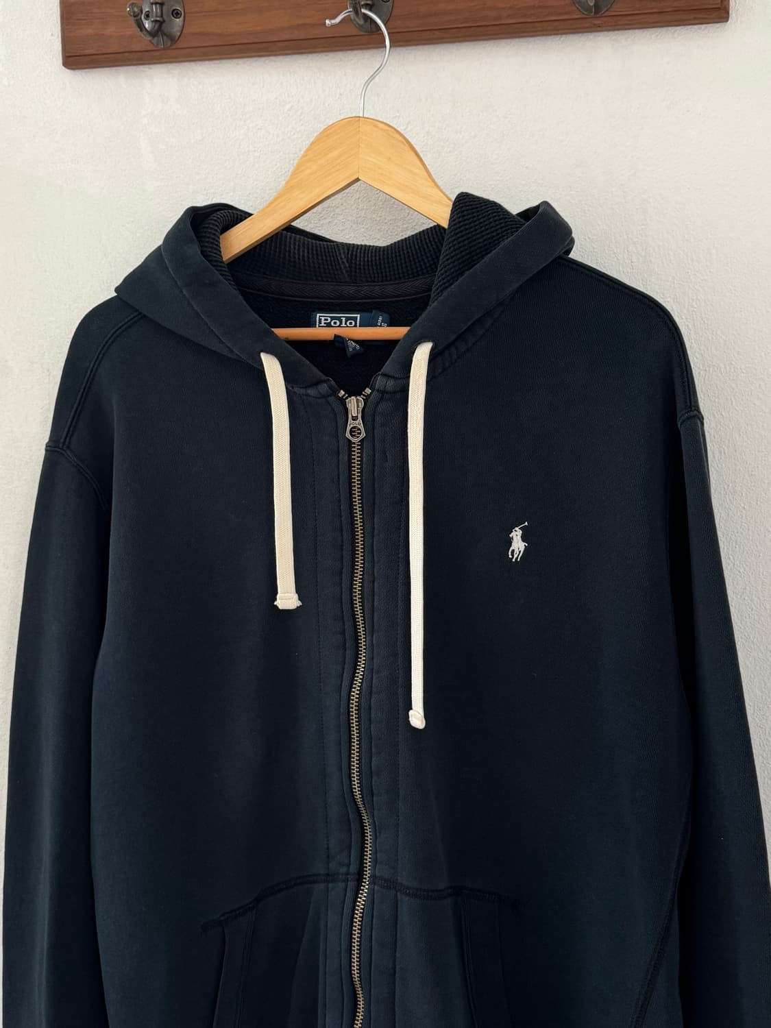 폴로 블랙 써멀 투웨이 후드집업 상품이미지1