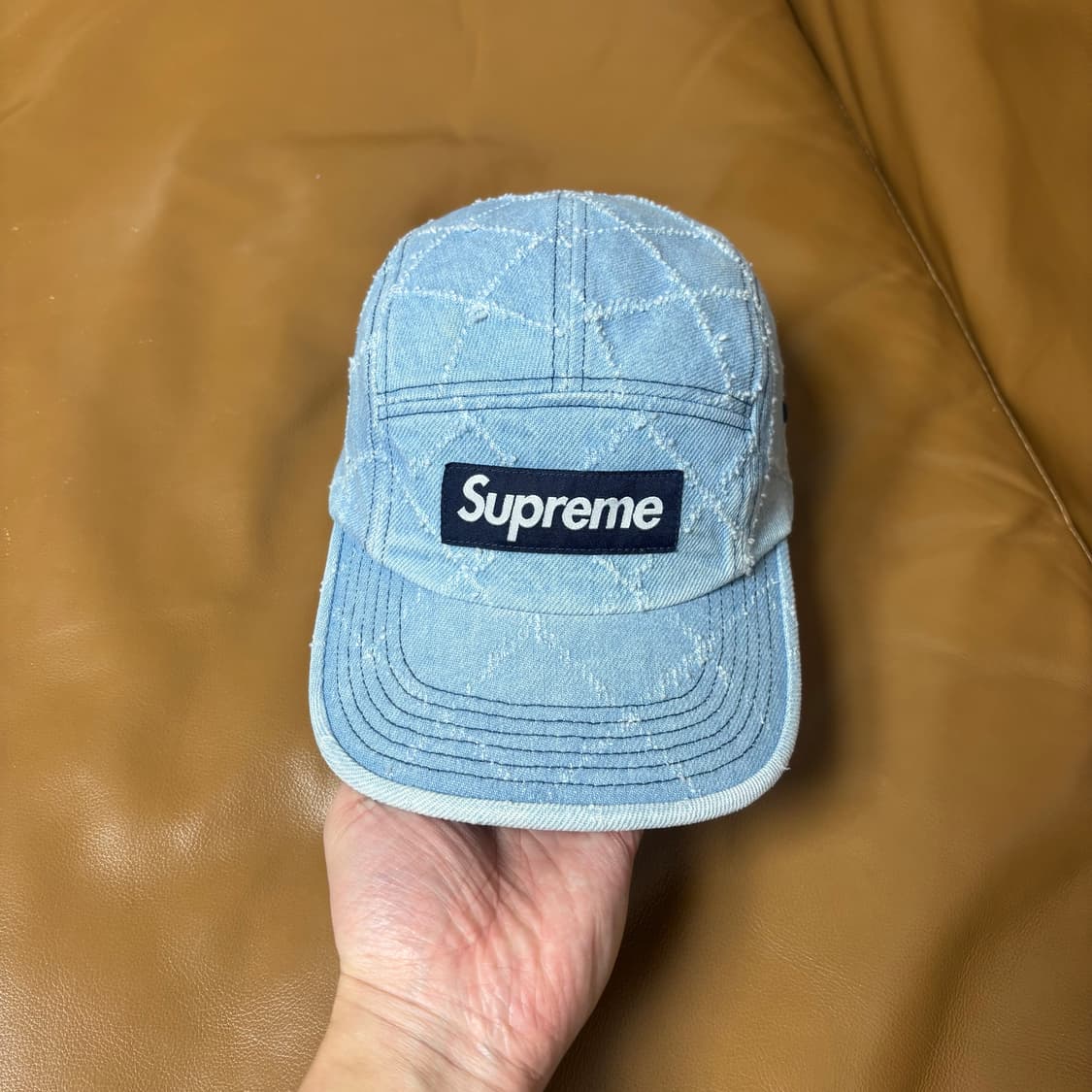 슈프림 캠프캡 모자 박스로고 펀치드 데님 상품이미지2