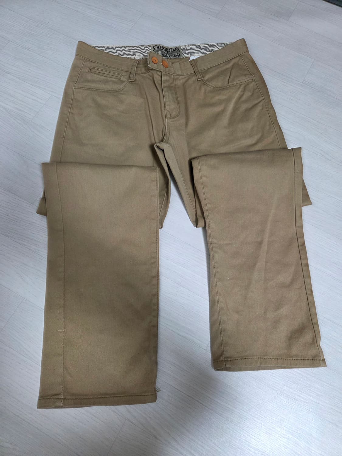 빈티지 베이지 코튼팬츠 상품이미지1