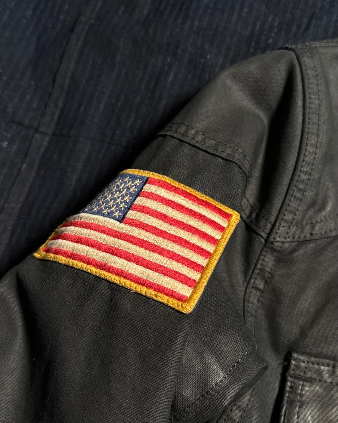 데님앤서플라이 아메리칸 플래그 왁스 모터사이클 자켓 S 상품이미지3