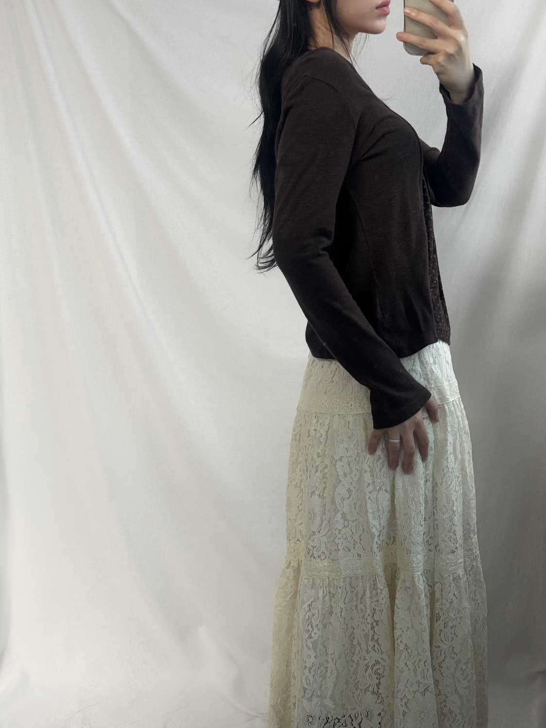 레이어드 벨벳 큐빅 디테일 탑 상품이미지6