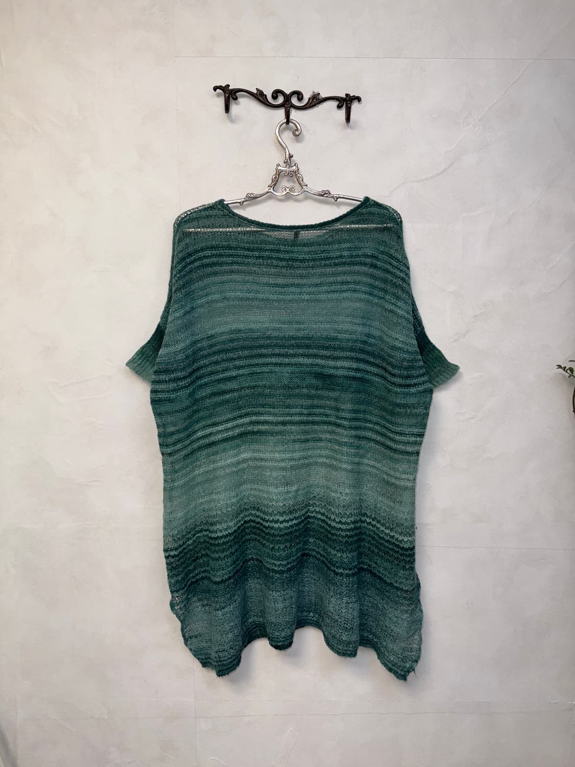 Blue green gradient mohair knit ops 상품이미지5