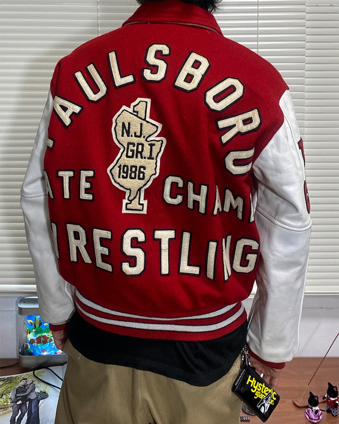 미국 빈티지 80s 레드/화이트 바시티 자켓  상품이미지1