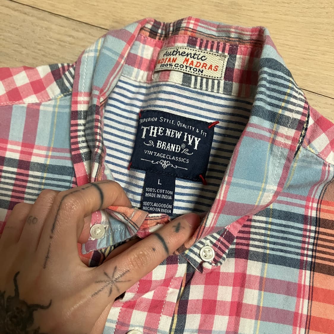 the new ivy 핑크 체크 셔츠 상품이미지4