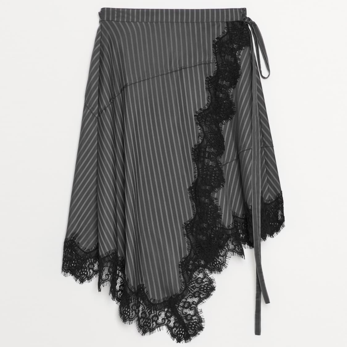 더일마 스트라이프 레이어드 랩스커트 상품이미지1