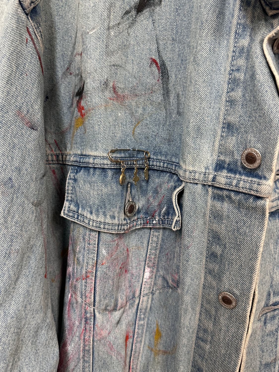 리바이스 실버탭 커스텀페인팅 오버핏 청자켓 XXL110 상품이미지5