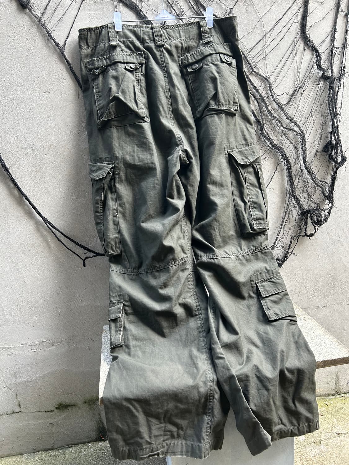 빈티지 00s y2k 멀티포켓 카키 와이드 카고팬츠 상품이미지3