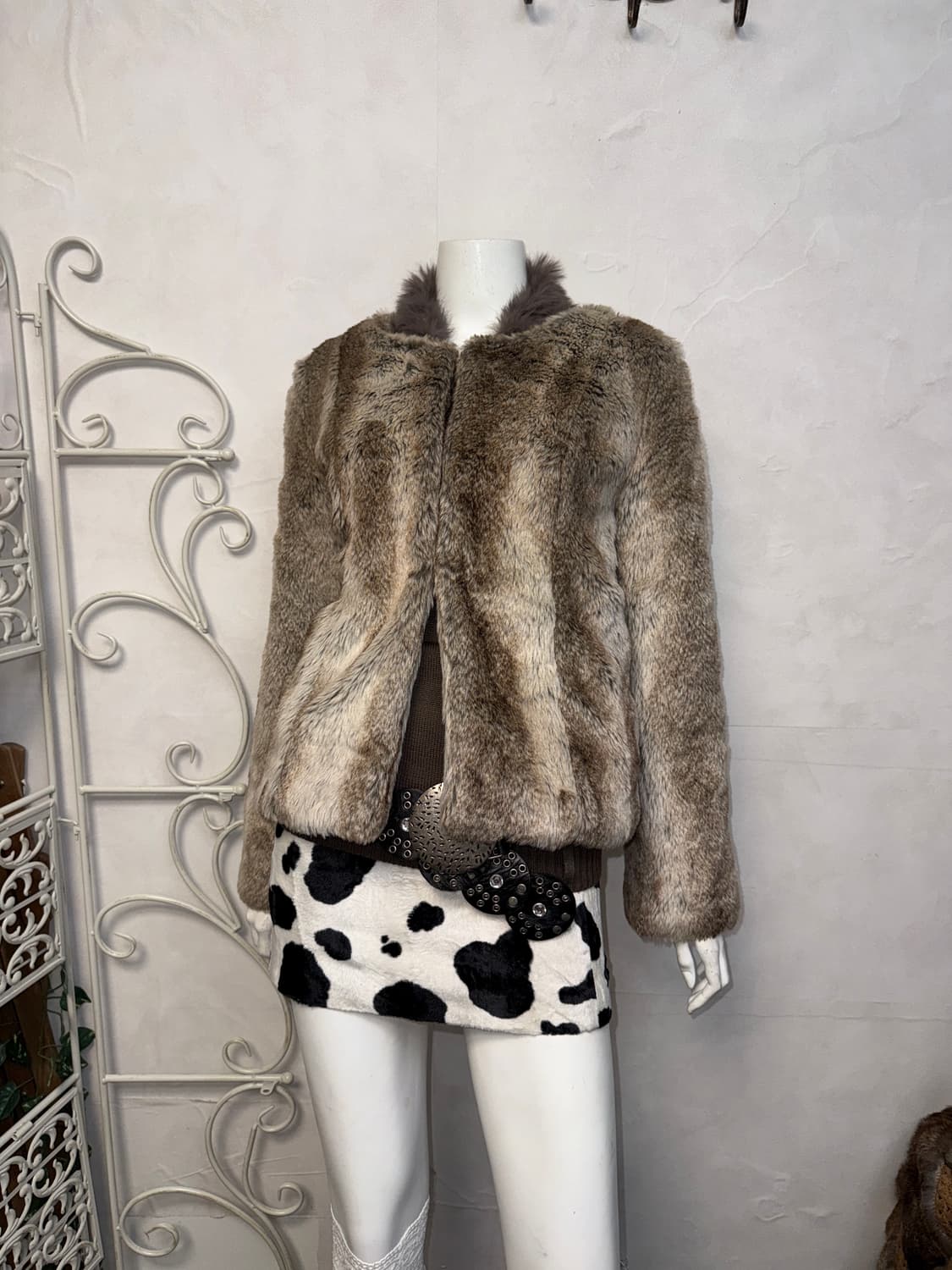Lip Service mixed brown fake fur jacket  상품이미지6