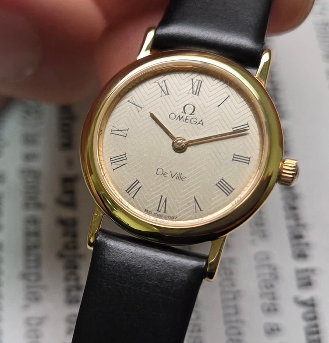 빈티지 오메가 드빌 동전쿼츠 로만골드 격자다이얼 논데이트 여성용 상품이미지10