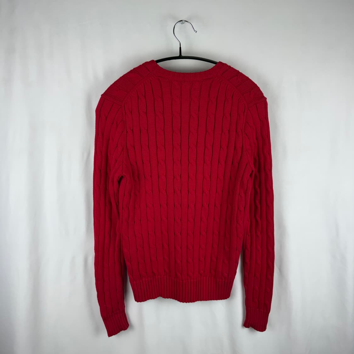S) 폴로 랄프로렌 케이블 브이넥 니트 레드 상품이미지6