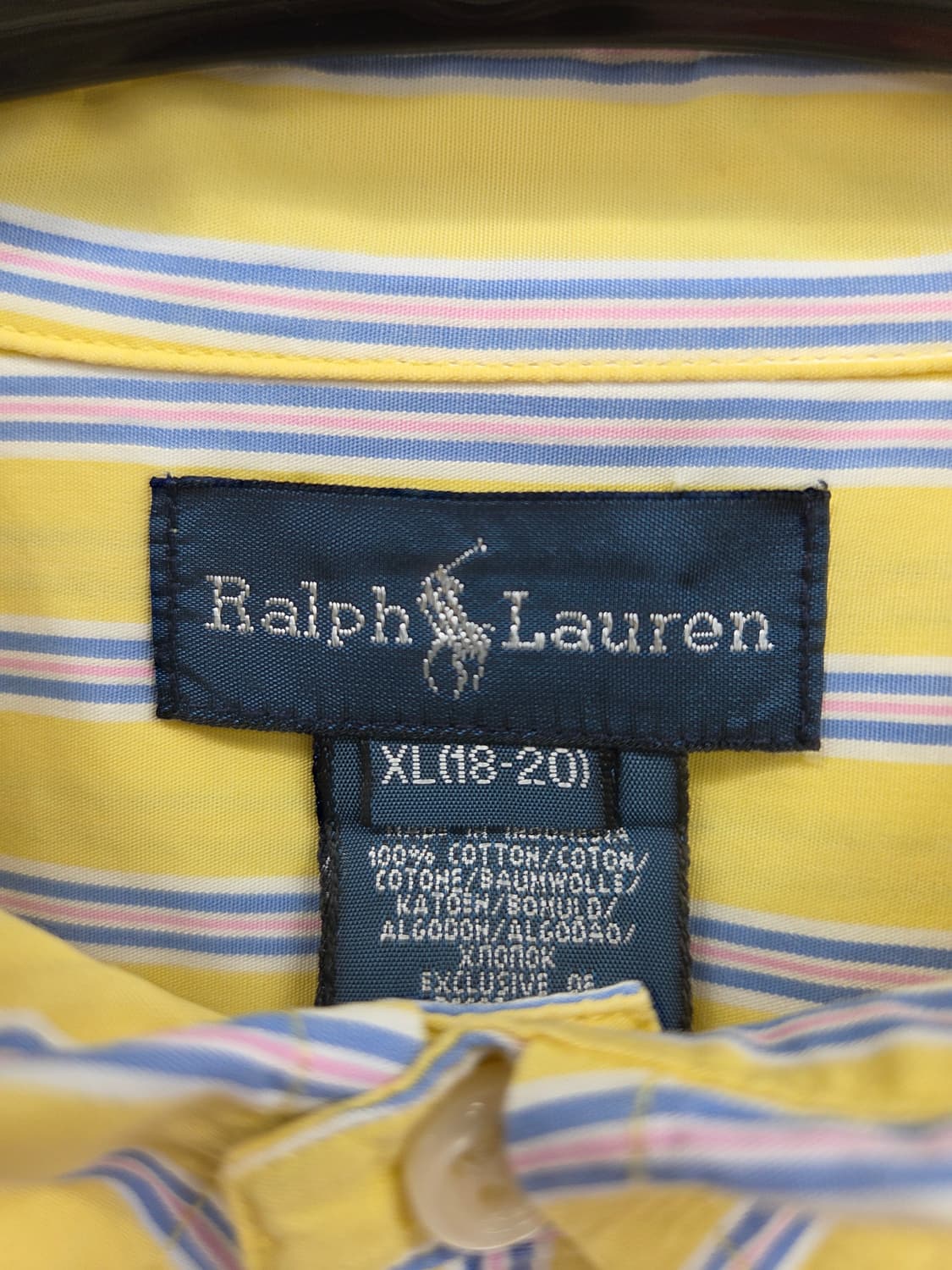 XL 폴로 랄프로렌 옐로우 스트라이프 셔츠 상품이미지2