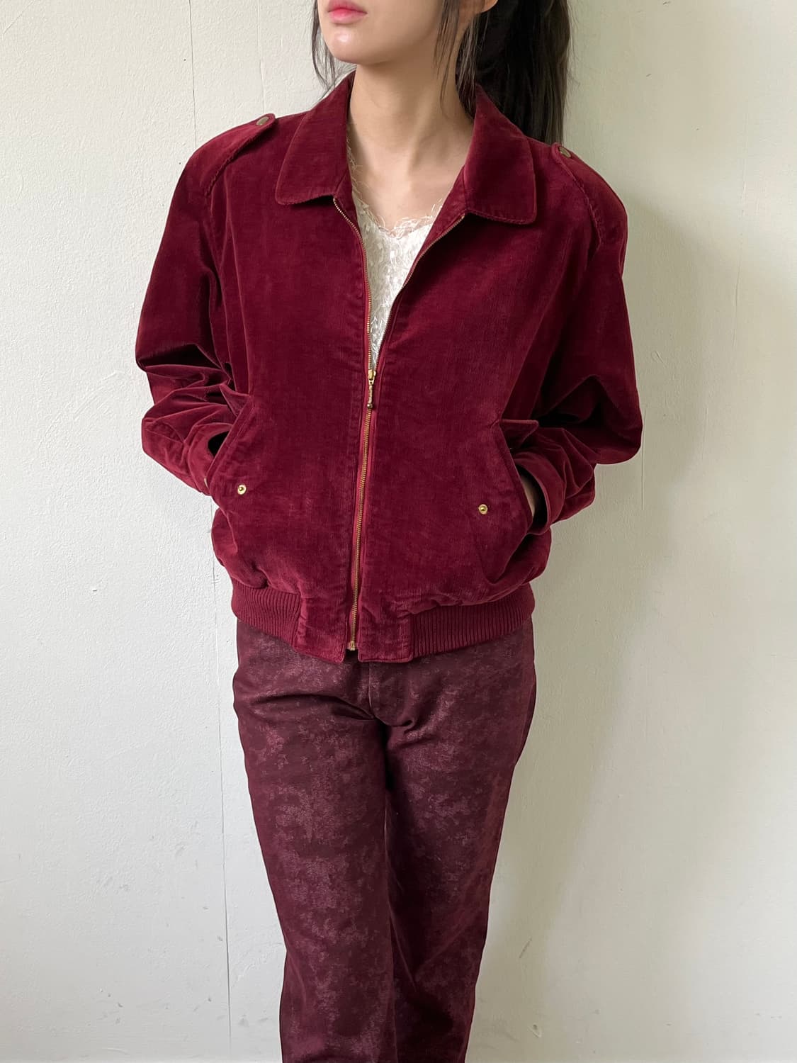 CHARGE 버건디 코듀로이 자켓 상품이미지4