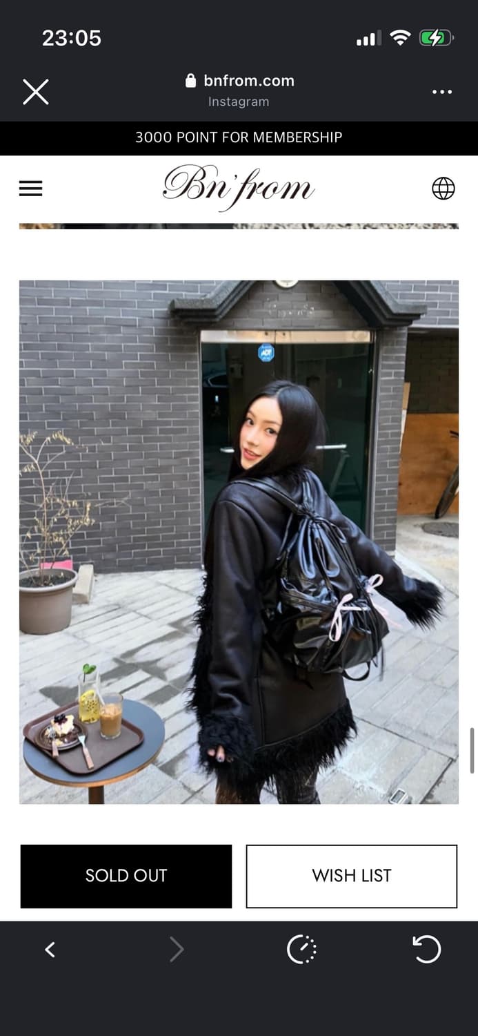 Bnfrom 비앤프롬 무스탕 코트 블랙 상품이미지5