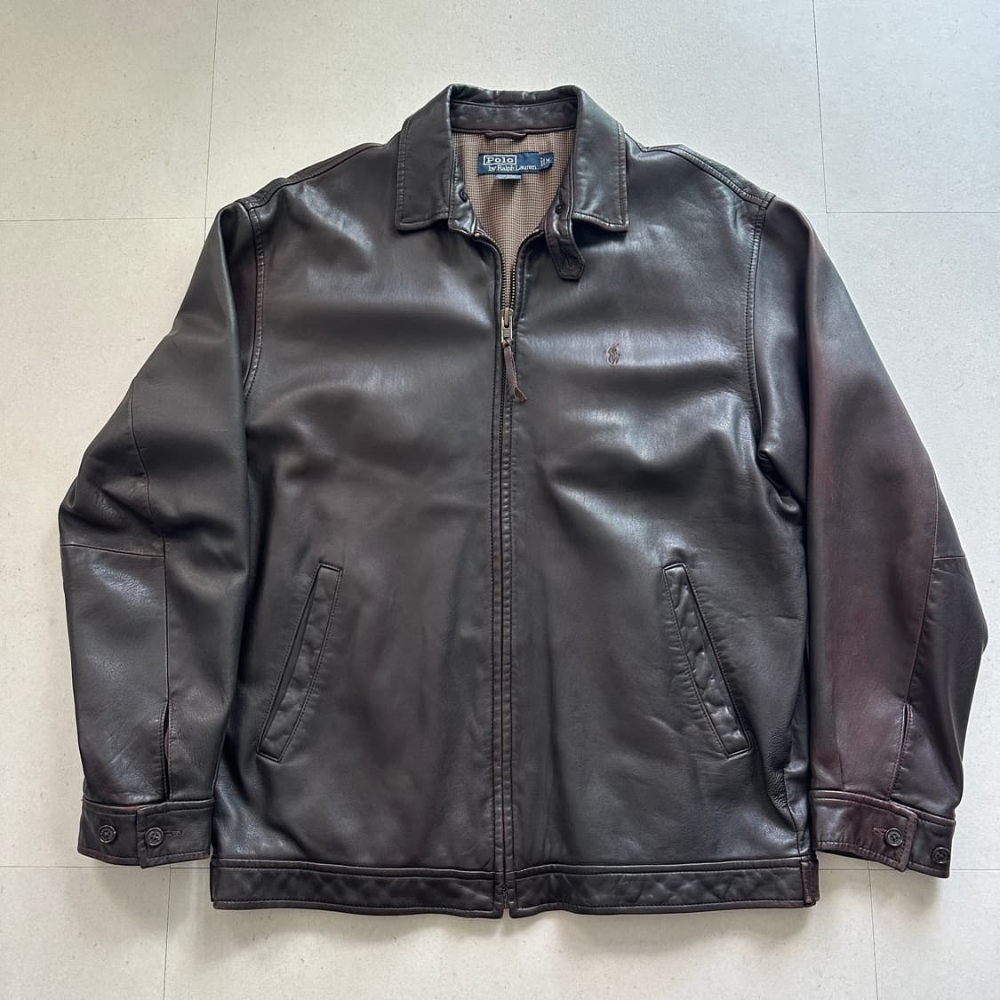 폴로 랄프로렌 가죽 레더 블루종 해링턴 자켓 M 상품이미지2