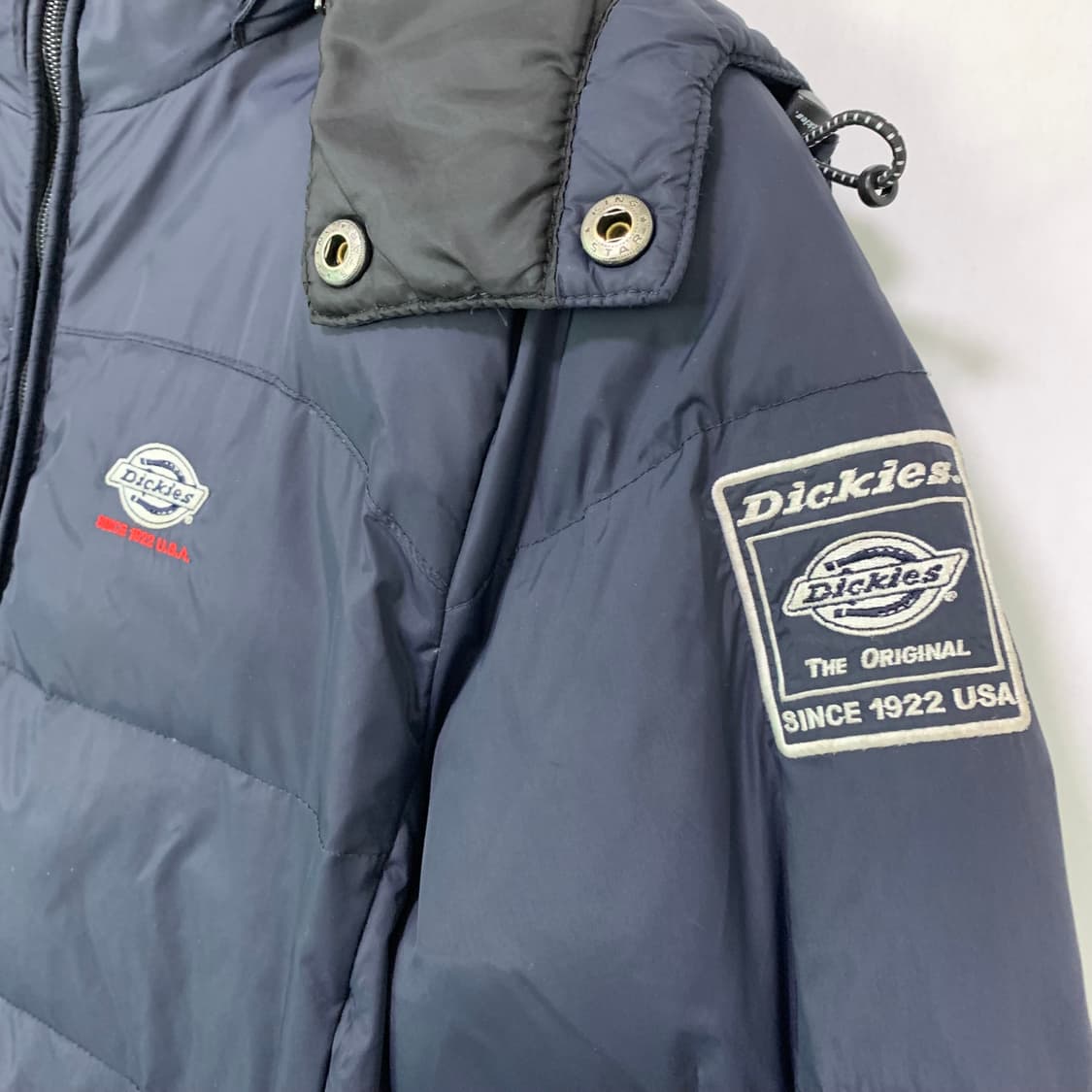 디키즈 빈티지 네이비 푸퍼 후드 패딩 점퍼 남성 S 남녀공용 상품이미지3