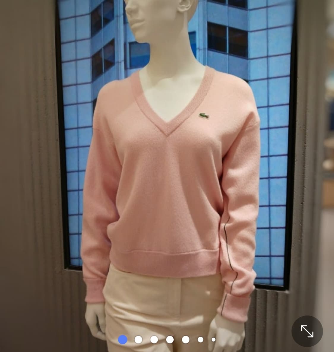새상품) 라코스테 울100 브이넥 니트 브라운 상품이미지3